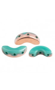 Les perles par Puca® Arcos beads Opaque green turquoise capri gold 63130/27101